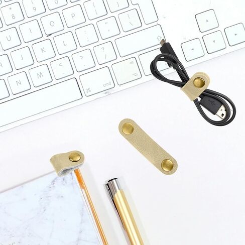 2 Pack Cord Organizer, Leather Cable Management, Earphone Clips Ties, Cable Straps, USB Straps, Stocking Stuffers for Men (Red) in Saudi Arabia