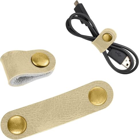 2 Pack Cord Organizer, Leather Cable Management, Earphone Clips Ties, Cable Straps, USB Straps, Stocking Stuffers for Men (Red) in Saudi Arabia
