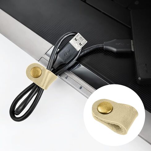 2 Pack Cord Organizer, Leather Cable Management, Earphone Clips Ties, Cable Straps, USB Straps, Stocking Stuffers for Men (Red) in Saudi Arabia