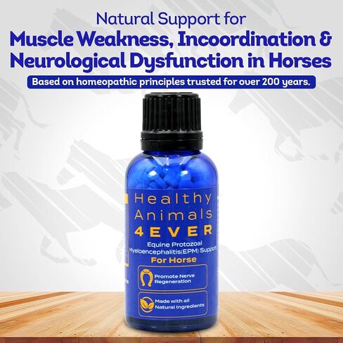 HealthyAnimals4Ever Horse All-Natural Equine Protozoal Myeloencephalitis (EPM) Support - Reduces Weakness, Ataxia & Loss of Coordination - Supplements for Horses - Highly Effective - 300 Tablets in Saudi Arabia