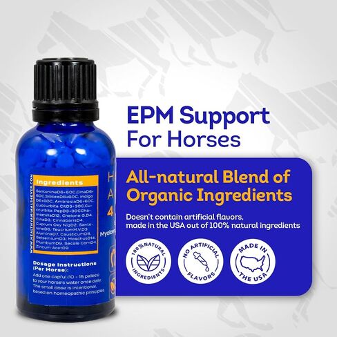HealthyAnimals4Ever Horse All-Natural Equine Protozoal Myeloencephalitis (EPM) Support - Reduces Weakness, Ataxia & Loss of Coordination - Supplements for Horses - Highly Effective - 300 Tablets in Saudi Arabia