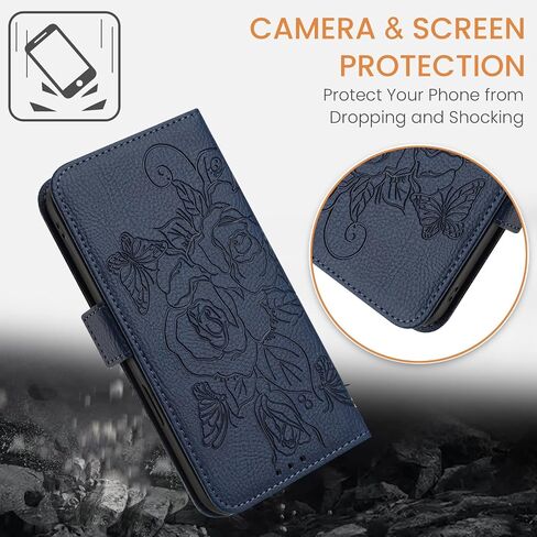بالنسبة إلى Samsung Galaxy S25 Plus 5G Phone Case Wallet with Screen Rfid Flocking Card Card Cover Cover Cover Floral Flortive for Samsung S25+ S 25+ Plus Galaxy S25Plus 5G Red in Kuwait