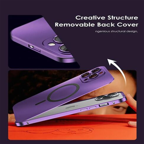 for iPhone Case,Compatible with MagSafe,Magnetic Luxury Aluminum Metal Frame,Military Grade Drop Protection Shockproof Phone Case (Silver,iPhone 16 Pro Max) in Saudi Arabia