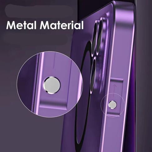 for iPhone Case,Compatible with MagSafe,Magnetic Luxury Aluminum Metal Frame,Military Grade Drop Protection Shockproof Phone Case (Silver,iPhone 16 Pro Max) in Saudi Arabia