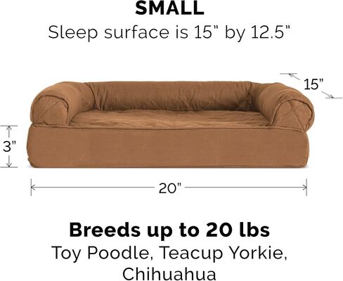 Furhaven Cooling Gel Dog Bed for Large Dogs w/ Removable Bolsters & Washable Cover, For Dogs Up to 95 lbs - Plush & Southwest Kilim Woven Decor Sofa - Desert Brown, Jumbo/XL in Saudi Arabia