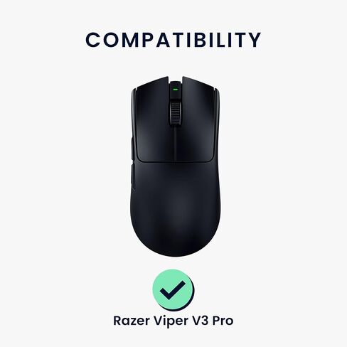 استبدال أقدام Kwmobile Mouse متوافق مع ملصق Razer Viper V3 Pro Computer Mouse Skates - أسود in Saudi Arabia