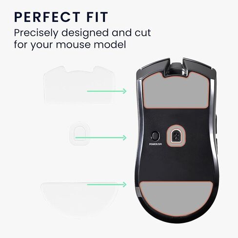 استبدال أقدام Kwmobile Mouse متوافق مع ملصق Razer Viper V3 Pro Computer Mouse Skates - أسود in Saudi Arabia