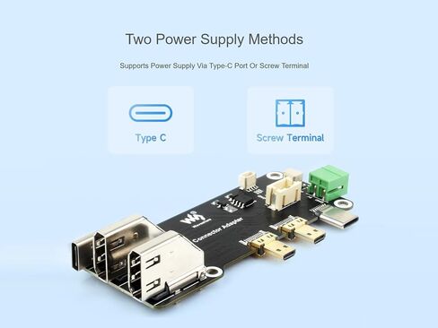 Waveshare Micro HDMI إلى لوحة محول HDMI للتوت PI 5 / 4B ، يحول Micro HDMI إلى منافذ الإناث HDMI ، يدعم مخرجات 4K المزدوجة ، وطريقتان لإمداد الطاقة in Saudi Arabia