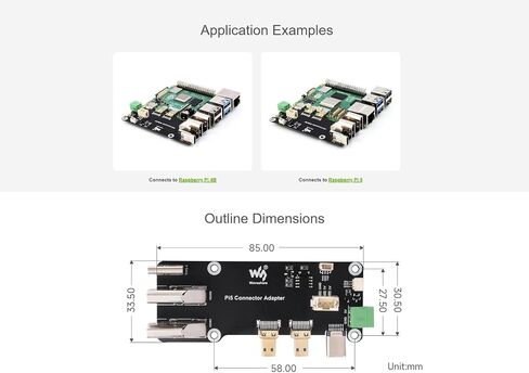 Waveshare Micro HDMI إلى لوحة محول HDMI للتوت PI 5 / 4B ، يحول Micro HDMI إلى منافذ الإناث HDMI ، يدعم مخرجات 4K المزدوجة ، وطريقتان لإمداد الطاقة in Saudi Arabia