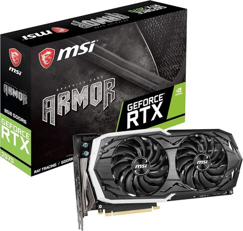 MSI Gaming GeForce RTX 2070 8GB GDRR6 256-bit HDMI/DP/USB Ray Tracing Turing Architecture HDCP Graphics Card (RTX 2070 Armor 8G) (Renewed) in Saudi Arabia