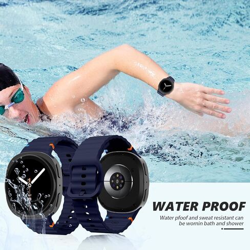 3 حزمة رياضية نطاقات متوافقة مع Samsung Galaxy Watch 8 Band 40mm 44mm/ 8 Classic 46mm ، No Gap Soft Silicone Strap Wristband for Samsung Galaxy Watch 8 Classic Band 46 Mm for Men Women in Kuwait