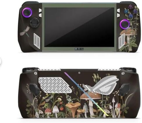Zoomhitskins متوافق مع Asus Rog Ally Skin ، Black Green Green Forest Flowers Grass Grass Botanical Flatical ، ملصق فينيل 3M متين ، مصنوع في الولايات المتحدة الأمريكية in Kuwait