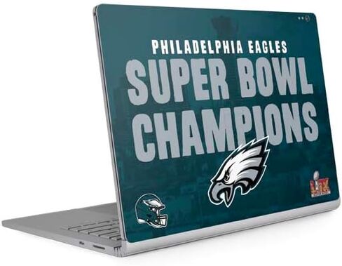 Skinit Skinit Lastop Skin Compatible مع Surface Book 2 13.5in - تصميم NFL Philadelphia Eagles Super Lix المرخص رسميًا in Kuwait