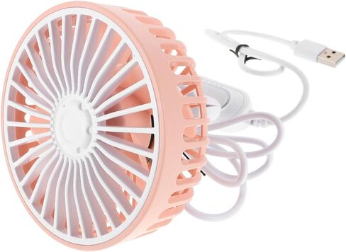 360degree USB Car Van Fan مروحة تبريد السيارات القابلة للدوران مع الضوء لشاحنة السيارة SUV RV يعزز تدفق الهواء سهلة شحن شحن دائمة in Kuwait