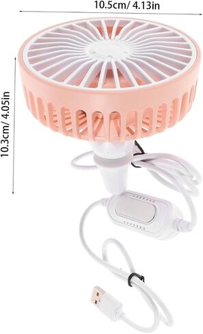 360degree USB Car Van Fan مروحة تبريد السيارات القابلة للدوران مع الضوء لشاحنة السيارة SUV RV يعزز تدفق الهواء سهلة شحن شحن دائمة in Kuwait
