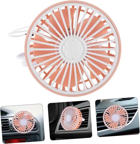 360degree USB Car Van Fan مروحة تبريد السيارات القابلة للدوران مع الضوء لشاحنة السيارة SUV RV يعزز تدفق الهواء سهلة شحن شحن دائمة in Kuwait