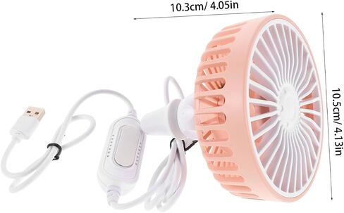 360degree USB Car Van Fan مروحة تبريد السيارات القابلة للدوران مع الضوء لشاحنة السيارة SUV RV يعزز تدفق الهواء سهلة شحن شحن دائمة in Kuwait