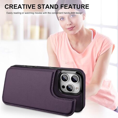 Bizzib for iPhone 17 Pro Wallt Case مع حامل البطاقة ، فتحات بطاقات Pu pu pu pu ، تسقط حالة غلاف وعرة مقاومة للوقاية من Apple iPhone 17 Pro 6.3 2025 ، Black in Kuwait