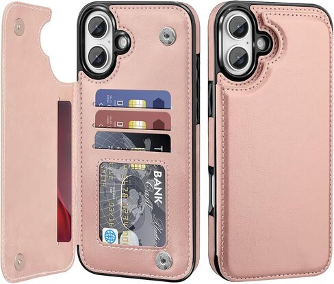 Bizzib for iPhone 17 Pro Wallt Case مع حامل البطاقة ، فتحات بطاقات Pu pu pu pu ، تسقط حالة غلاف وعرة مقاومة للوقاية من Apple iPhone 17 Pro 6.3 2025 ، Black in Kuwait