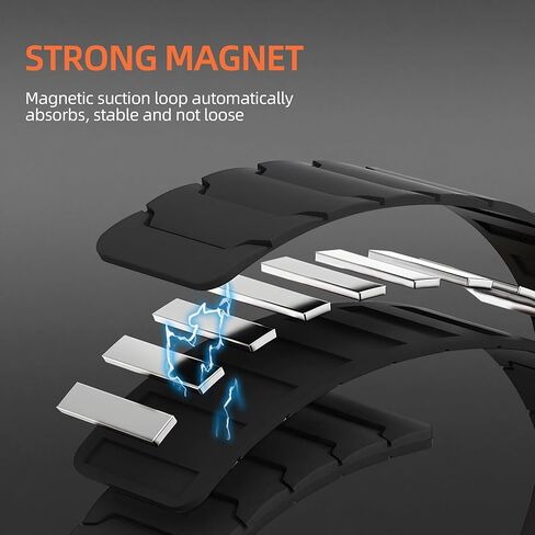 شريط السيليكون المغناطيسي متوافق مع Apple Watch Ultra 2 Band 49mm 46mm 45mm 44mm 42mm 41mm 41mm 40mm 38mm للرجال ، حزام رياضة مغناطيسي قوي لسلسلة IWatch 10 9 8 7 6 5 4 3 2 1 SE (الأخضر الأسود ، 49 مم/45 ملم/44 ملم/42 ملم (سلسلة 3)) in Kuwait