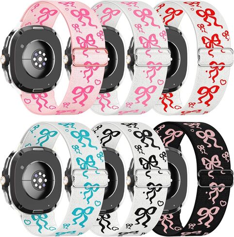 WKC 6 Pack Stretchy Solo Loop Band Compatible with Samsung Galaxy Watch 8 40mm/44mm/Classic 46mm (2025 Released), 22mm Wide Soft Elastic Braided Strap for Galaxy Watch 8 40mm 44mm 46mm for Women Girl in Saudi Arabia
