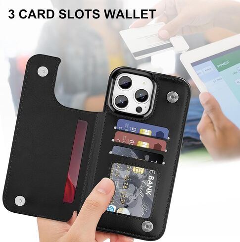 Bizzib for iPhone 17 Pro Max Wallet Case with Card Holder,Premium PU Leather Kickstand Card Slots Drop Protective Shockproof Rugged Cover Flip Case for Apple iPhone 17 Pro Max, Orange Rose in Kuwait