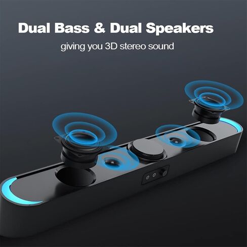USB Powered Speaker Bar Portable Computer Speakers 3.5mm Audio Mic Plug Wired Soundbar Speaker for PC Tablet Laptop (Color : OneColor) (D) in Saudi Arabia