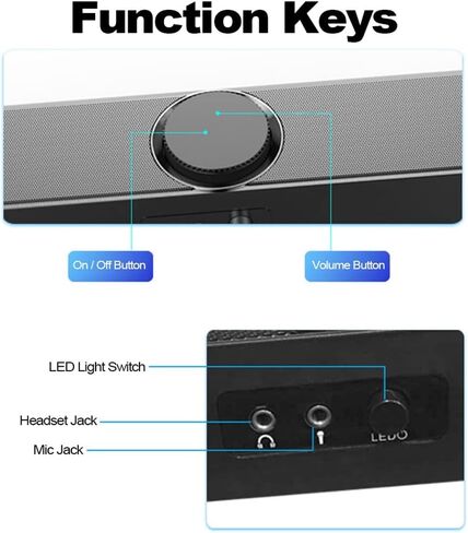 USB Powered Speaker Bar Portable Computer Speakers 3.5mm Audio Mic Plug Wired Soundbar Speaker for PC Tablet Laptop (Color : OneColor) (D) in Saudi Arabia