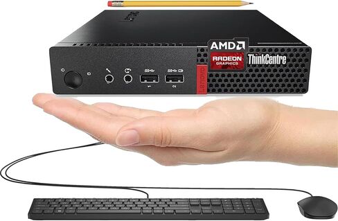 Lenovo ThinkCentre Mini Business Desktop ، ذاكرة الوصول العشوائي 8 جيجا بايت ، 512 جيجا بايت SSD ، معالج AMD ، دعم Dual-Display ، Wi-Fi ، Bluetooth ، RJ-45 ، لوحة المفاتيح والماوس ، Windows 11 Pro (متجدد) in Kuwait
