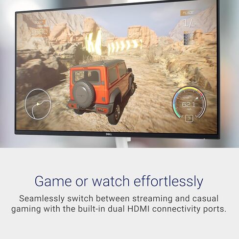 شاشة Dell S2425H - 23.8 بوصة HD (1920x1080) 8ms 100Hz شاشة ، مكبرات صوت متكاملة 2 × 5W ، 2 × HDMI ، 16.7 مليون لون ، قابلية ضبط الإمالة - الفضة (متجددة) in Kuwait