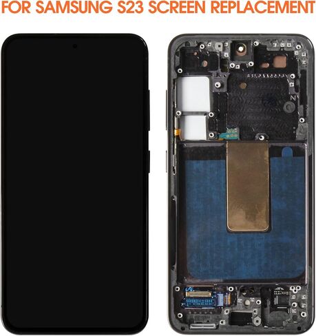 OLED لـ Samsung Galaxy S23 شاشة استبدال Samsung S23 LCD Display SM-S911B SM-S911E SM-S911U LCD Digitizer Touch Associal مع إطار (الحجم الأصلي ، بصمة الدعم) (أسود) in Saudi Arabia