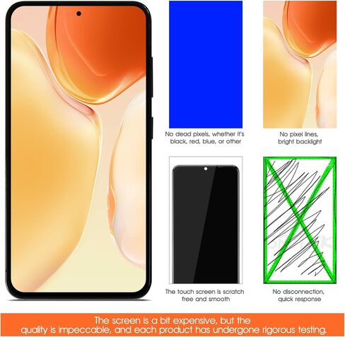 OLED لـ Samsung Galaxy S23 شاشة استبدال Samsung S23 LCD Display SM-S911B SM-S911E SM-S911U LCD Digitizer Touch Associal مع إطار (الحجم الأصلي ، بصمة الدعم) (أسود) in Saudi Arabia