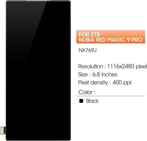 الأصلي لـ ZTE Nubia Red Magic 9 Pro Screen Replacement for Zte Nubia Red Magic 9 Pro LCD Disply NX769J Migitizer Touch Screen Complist in Saudi Arabia