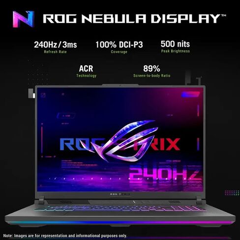 Asus Rog Strix G18 G18 Gaming Mameped ، AMD Ryzen 9-8940HX ، 64 GB DDR5 RAM ، 2 TB PCIe SSD ، 18 "2.5k (2560x1600) Display Nebula 240HZ ، Nvidia G-Force RTX 5070 ، 4-Zone RGB Key in Kuwait