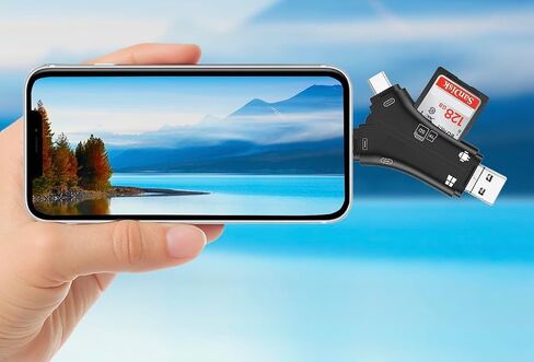 قارئ بطاقة SD لجهاز iPhone/iPad/Android/Mac/Computer/Camera ، 4 in1 Micro SD Card Reader Camera Viewer ، محول SDCARD لبطاقات الذاكرة المحمولة لبطاقات SD & TF (أبيض) in Saudi Arabia