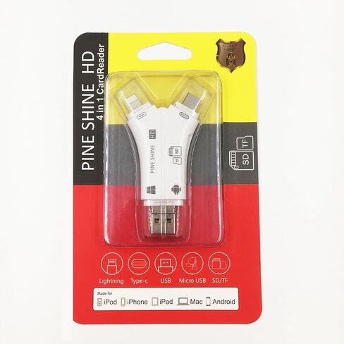قارئ بطاقة SD لجهاز iPhone/iPad/Android/Mac/Computer/Camera ، 4 in1 Micro SD Card Reader Camera Viewer ، محول SDCARD لبطاقات الذاكرة المحمولة لبطاقات SD & TF (أبيض) in Saudi Arabia