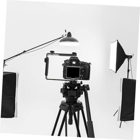 قوس معدني مزدوج مع حامل ضوء فلاش المسمار لكاميرات DSLR تصميم السطح غير اللامع للتصوير الفوتوغرافي للتصوير الفوتوغرافي in Saudi Arabia