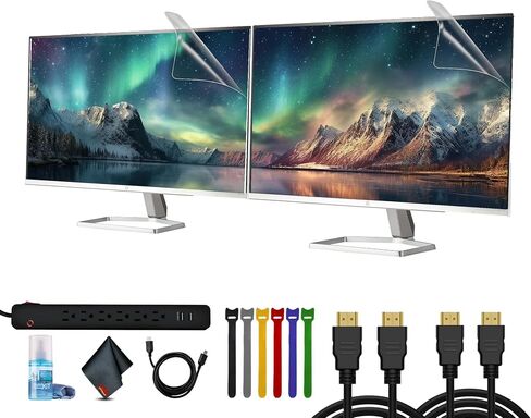 HP Series 5 27 بوصة FHD White Monitor (HP527SW) بما في ذلك: 3x HDMI Cable ، واقي الطفرة ، وعلاقات الكابل ، ومجموعة تنظيف الشاشة ، واقي الشاشة in Saudi Arabia