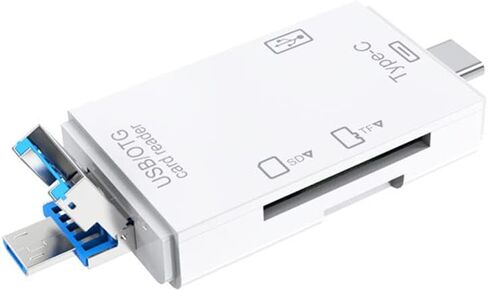 Magik 1-2 Pc USB 3.0 6 in 1 Card Reader TF SD Card USB C OTG for Android Phone PC (2 Pack, White) in Kuwait