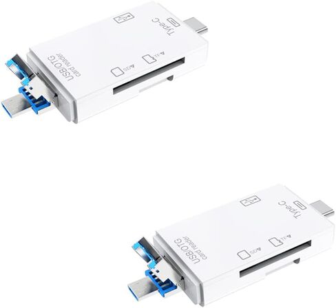 Magik 1-2 Pc USB 3.0 6 in 1 Card Reader TF SD Card USB C OTG for Android Phone PC (2 Pack, White) in Kuwait