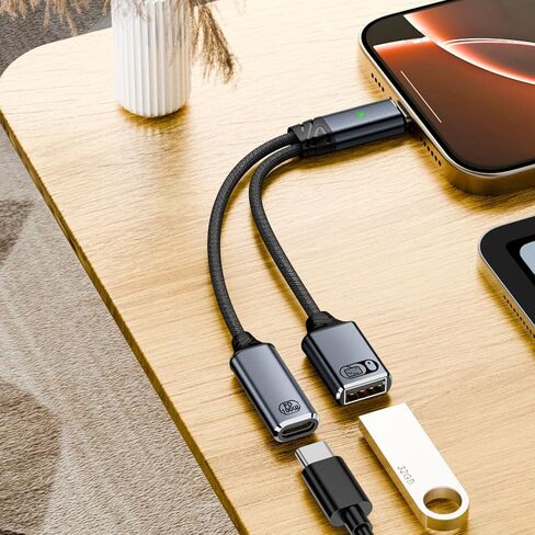 Portable Type C to USB and Charging Adapter with Music Functionality for Travel Everyday Use 480Mbps Data Transfer Type C Converters in Saudi Arabia