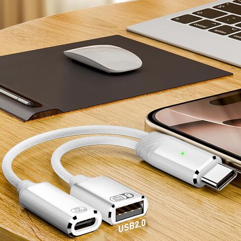 Portable Type C to USB and Charging Adapter with Music Functionality for Travel Everyday Use 480Mbps Data Transfer Type C Converters in Saudi Arabia