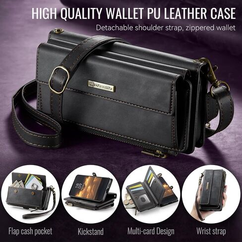 Wallet Case Compatible with Samsung Galaxy S25 Edge with RFID Blocking Card Holder Wrist Strap Shoulder Strap, PU Leather Magnetic Snap Zipper Flip Phone Case Fit for Samsung S25 Edge (Teal) in Kuwait