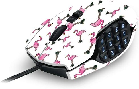 MightySkins Skin Compatible with Logitech G600 MMO Gaming Mouse - Cool Flamingo | Protective, Durable, and Unique Vinyl Decal wrap Cover | Easy to Apply, Remove, and Change Styles | Made in The USA in Saudi Arabia