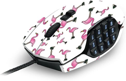 MightySkins Skin Compatible with Logitech G600 MMO Gaming Mouse - Cool Flamingo | Protective, Durable, and Unique Vinyl Decal wrap Cover | Easy to Apply, Remove, and Change Styles | Made in The USA in Saudi Arabia