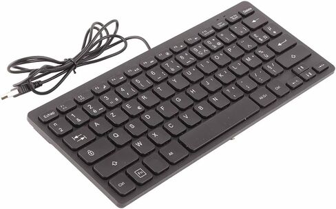 لوحة المفاتيح 78 Key Mute Ultra Thin Wired Mini USB واجهة المكتب لوحة مفاتيح لغة صغيرة (روسية) in Kuwait