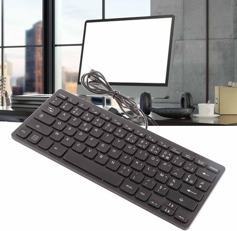 لوحة المفاتيح 78 Key Mute Ultra Thin Wired Mini USB واجهة المكتب لوحة مفاتيح لغة صغيرة (روسية) in Kuwait