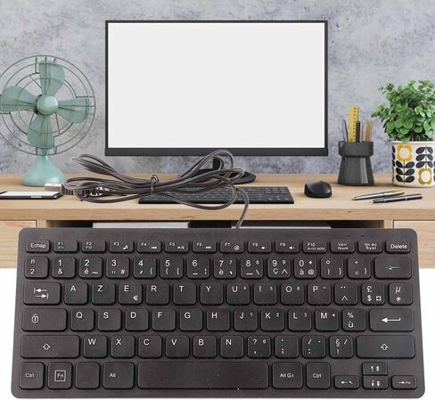لوحة المفاتيح 78 Key Mute Ultra Thin Wired Mini USB واجهة المكتب لوحة مفاتيح لغة صغيرة (روسية) in Kuwait