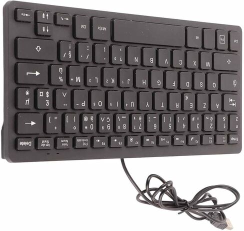لوحة المفاتيح 78 Key Mute Ultra Thin Wired Mini USB واجهة المكتب لوحة مفاتيح لغة صغيرة (روسية) in Kuwait