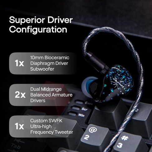 Linsoul Kiwi Ears Astral 1DD+6BA Hybrid in Ear Monitor TANGZU Tang Sancai in Ear Monitor Ear Plugs, 3 Pairs in Saudi Arabia